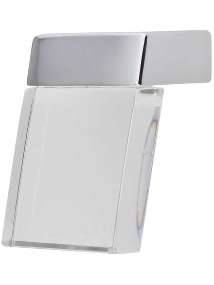 Positano Clear Square Pull in Polished Chrome/Clear.